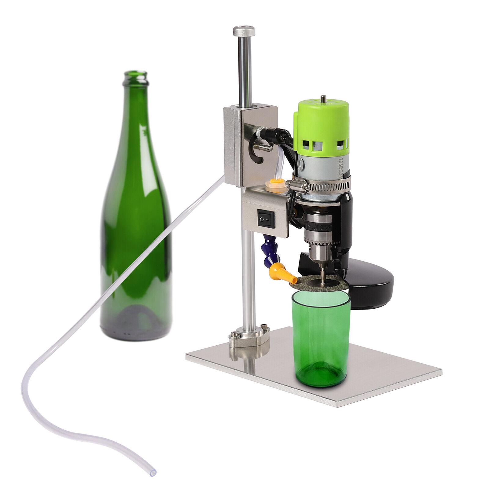 Flkoendmall Electric DIY Glass Bottle Cutter Machine 150W Wine Bottle Cutter Tool 6000R/Min, Size: 13*20*30cm/5.1*7.9*11.8in, Silver